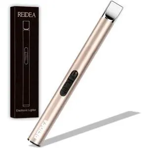 Candle Lighter Electronic Arc Windproof Flameless USB Rechargeable Lighter with Safe Button for Home Kitchen, S4, Champagne Gold Candle Lighter Electronic Arc Windproof Flameless USB Rechargeable Lighter with Safe Button for Home Kitchen, S4, Champagne Gold