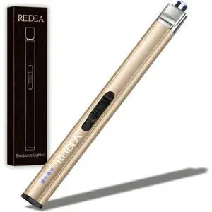 Electric Lighter Gifts for Candle Lovers, R1 Pro Retractable Top Windproof Flameless USB Rechargeable Arc Safe for Adults, Champagne Gold Electric Lighter Gifts for Candle Lovers, R1 Pro Retractable Top Windproof Flameless USB Rechargeable Arc Safe for Adults, Champagne Gold