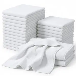 14 x 14 Inch, 30 Pack, 280GSM Microfiber Cleaning Cloths, Non-Abrasive, Reusable and Washable, All Purpose Cleaning Towels for Household, Car Washing, Drying & Auto Detailing, White 14 x 14 Inch, 30 Pack, 280GSM Microfiber Cleaning Cloths, Non-Abrasive, Reusable and Washable, All Purpose Cleaning Towels for Household, Car Washing, Drying & Auto Detailing, White