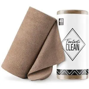 Microfiber Cleaning Cloth Roll- 40 Sheets, 12" x 12" (Tan) Microfiber Cleaning Cloth Roll- 40 Sheets, 12" x 12" (Tan)
