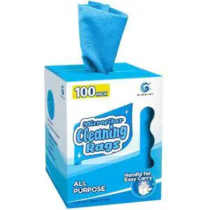 Microfiber Cleaning Cloth Box, Shop Towels 100 Pack Washable Microfiber Cleaning Cloth Box, Shop Towels 100 Pack Washable