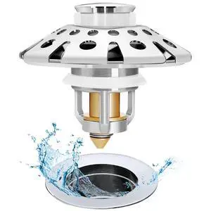 Bathroom Sink Stopper,Sink Hair Catcher,Bathroom Sink Drain Strainer Pop Up Drain Cover Plug,Universal for 1.1 to 1.65in Sink Drain Hole Bathroom Sink Stopper,Sink Hair Catcher,Bathroom Sink Drain Strainer Pop Up Drain Cover Plug,Universal for 1.1 to 1.65in Sink Drain Hole