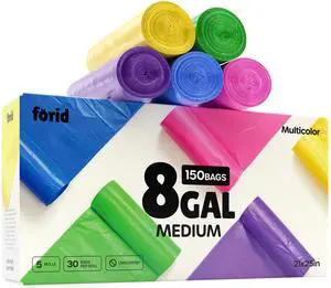 8 Gallon Trash Bags Multi Colored - Extra Thick Garbage Bags Unscented, Strong Plastic Waste Can Liners for Home Bathroom Office Kitchen,150 Bags 5 Rolls,30 Liters 8 Gallon Trash Bags Multi Colored - Extra Thick Garbage Bags Unscented, Strong Plastic Waste Can Liners for Home Bathroom Office Kitchen,150 Bags 5 Rolls,30 Liters