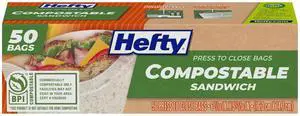 Compostable Press-To-Close Sandwich bags, 50 Count Compostable Press-To-Close Sandwich bags, 50 Count