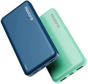 2-Pack Portable Charger, Slimmer 10000mAh Power Bank, USB C in&Out Fast Charging Battery Pack, External Portable Power Bank for iPhone Tablet Samsung Pixel Headphones etc (Blue&Green) 2-Pack Portable Charger, Slimmer 10000mAh Power Bank, USB C in&Out Fast Charging Battery Pack, External Portable Power Bank for iPhone Tablet Samsung Pixel Headphones etc (Blue&Green)