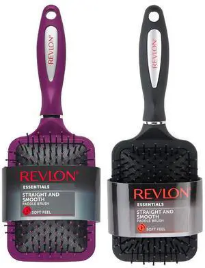 Straight & Smooth Soft Touch Paddle Hair Brush Set, Black + Berry Straight & Smooth Soft Touch Paddle Hair Brush Set, Black + Berry