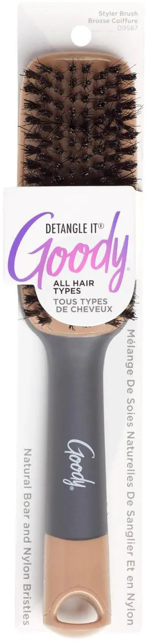 Detangle It Boar Bristle Hair Brush, Use as a Detangling or Styling Brush, Conditions & Boosts Shine, Helps Tackle Knots & Reduce Frizz, For Wet or Dry Hair, Brown/Grey Detangle It Boar Bristle Hair Brush, Use as a Detangling or Styling Brush, Conditions & Boosts Shine, Helps Tackle Knots & Reduce Frizz, For Wet or Dry Hair, Brown/Grey