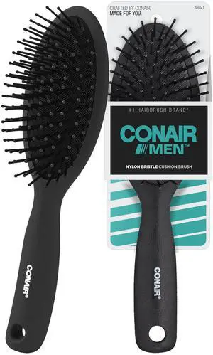 Men Hair Brush, Mens Detangler Brush for Everyday Brushing and All Hair Types, Flexible Cushion Base with Ball-Tipped Bristles Wont Snag or Pull, Black Men Hair Brush, Mens Detangler Brush for Everyday Brushing and All Hair Types, Flexible Cushion Base with Ball-Tipped Bristles Wont Snag or Pull, Black
