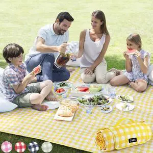 Extra Large Picnic Blankets, 80''x80'' Washable Waterproof Foldable Oversized Compact Picnic Mat for Spring Summer Blanket Beach, Camping on Grass (Yellow and White) Extra Large Picnic Blankets, 80''x80'' Washable Waterproof Foldable Oversized Compact Picnic Mat for Spring Summer Blanket Beach, Camping on Grass (Yellow and White)