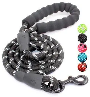 2/4/5/6 FT Dog Leash with Comfortable Padded Handle and Highly Reflective Threads for Small Medium and Large Dogs (5FT-1/2'', Black) 2/4/5/6 FT Dog Leash with Comfortable Padded Handle and Highly Reflective Threads for Small Medium and Large Dogs (5FT-1/2'', Black)
