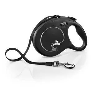 Classic Tape Retractable Dog Leash, Large, 26 ft - Black Classic Tape Retractable Dog Leash, Large, 26 ft - Black