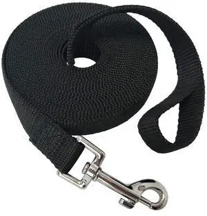 Nylon Training Dog Leash for Small Medium Large Dogs, 15ft 20ft 30ft 50ft Long Puppy Lead for Obedience Recall Training, Camping (20ft, Black) Nylon Training Dog Leash for Small Medium Large Dogs, 15ft 20ft 30ft 50ft Long Puppy Lead for Obedience Recall Training, Camping (20ft, Black)