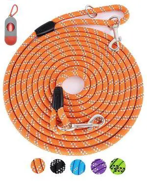 Long Dog Leash for Training 10FT/16FT/20FT/30FT/50FT/100FT, Reflective Tie Out, Heavy Duty Dog Lead for Large, Medium & Small Dogs - Outside Walking, Playing, Camping, Yard Long Dog Leash for Training 10FT/16FT/20FT/30FT/50FT/100FT, Reflective Tie Out, Heavy Duty Dog Lead for Large, Medium & Small Dogs - Outside Walking, Playing, Camping, Yard