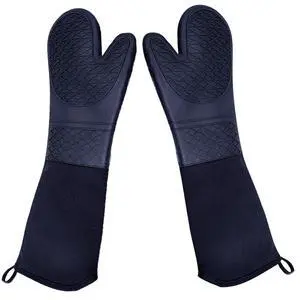 Extra Long Silicone Oven Mitts Heavy Duty Commercial Grade Oven Mitts Heat Resistant BBQ Gloves with Quilted Cotton Lining 2 Pack Extra Long Silicone Oven Mitts Heavy Duty Commercial Grade Oven Mitts Heat Resistant BBQ Gloves with Quilted Cotton Lining 2 Pack