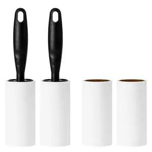 Lint Rollers for Pet Hair Extra Sticky Lint Roller for Clothes Lint Removal 4 Sticky Rolls with 2 Handles (Black/Black Handles & 4 Refills) Lint Rollers for Pet Hair Extra Sticky Lint Roller for Clothes Lint Removal 4 Sticky Rolls with 2 Handles (Black/Black Handles & 4 Refills)