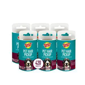 Pet Hair Pickup Extra Sticky Lint Roller, Designed for Removing Fur + Fluff on Couches, Clothes, Dog and Cat Beds, & More, 6 Pack, 420 Easy-Tear Adhesive Sheets Total Pet Hair Pickup Extra Sticky Lint Roller, Designed for Removing Fur + Fluff on Couches, Clothes, Dog and Cat Beds, & More, 6 Pack, 420 Easy-Tear Adhesive Sheets Total