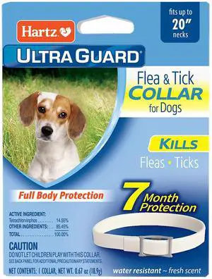UltraGuard Flea & Tick Collar for Dogs and Puppies, 7 Month Flea and Tick Protection and Prevention Per Collar, White, Up to 20 Inch Neck UltraGuard Flea & Tick Collar for Dogs and Puppies, 7 Month Flea and Tick Protection and Prevention Per Collar, White, Up to 20 Inch Neck