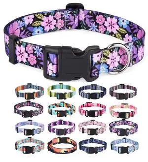 Dog Collar for Small Dogs, Fashion Design, Floral Pink,S Dog Collar for Small Dogs, Fashion Design, Floral Pink,S