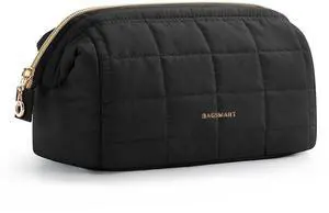 Makeup Bag Travel Toiletry Bag, Wide-open Zipper Pouch, Black Makeup Bag Travel Toiletry Bag, Wide-open Zipper Pouch, Black
