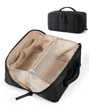 Puffy Travel Makeup Bag Toiletry Bag for Women, Black Puffy Travel Makeup Bag Toiletry Bag for Women, Black