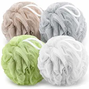 Loofah Sponge 4 Pack,Soft Mesh Bath Pouf,Shower Sponge,60g Loofah Sponge 4 Pack,Soft Mesh Bath Pouf,Shower Sponge,60g