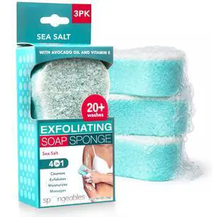 Body Wash in a 20+ Wash Sponge, Sea Salt, 3 Count Body Wash in a 20+ Wash Sponge, Sea Salt, 3 Count