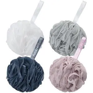 Loofah Sponge 75g/Piece, Exfoliating Bath Sponge Body Scrubber - Loofa Set of 4 Grey Blue-Pink-Grey-White (Large) Loofah Sponge 75g/Piece, Exfoliating Bath Sponge Body Scrubber - Loofa Set of 4 Grey Blue-Pink-Grey-White (Large)
