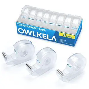 8 Pcs Clear Tapes, 0.7" x 28 yds per roll 8 Pcs Clear Tapes, 0.7" x 28 yds per roll
