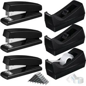 6 Pcs Tape Dispenser Staplers for Desk with Staples and White Tapes 25 Sheet Capacity School Office Stapler 6 Pcs Tape Dispenser Staplers for Desk with Staples and White Tapes 25 Sheet Capacity School Office Stapler