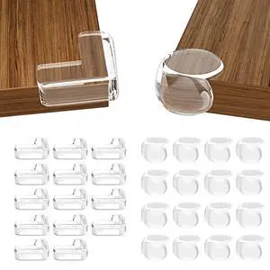 30 Pcs Clear Baby Corner Protectors, L-Shaped & Spherical Baby Proof Guards 30 Pcs Clear Baby Corner Protectors, L-Shaped & Spherical Baby Proof Guards