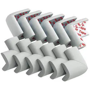 12 Pack Soft Corner Protector Baby Proofing Edge and Corner Guards (Gray) 12 Pack Soft Corner Protector Baby Proofing Edge and Corner Guards (Gray)