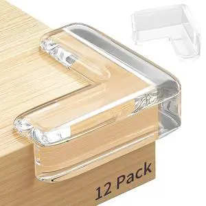 12 Pack Table Protectors, Corner Protector for Baby, Clear Furniture Corner Guards & Edge Safety Bumpers Cushion to Cover Sharp Furniture & Table Edges (12 Count (Pack of 1)) 12 Pack Table Protectors, Corner Protector for Baby, Clear Furniture Corner Guards & Edge Safety Bumpers Cushion to Cover Sharp Furniture & Table Edges (12 Count (Pack of 1))