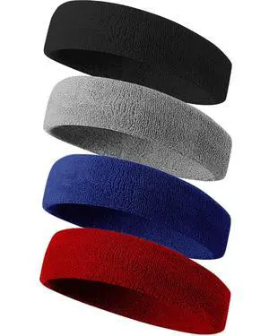 Sweatbands Sport Headbands for Men & Women,Terry Cloth Sweat Band for Tennis, Running, Basketball, Working Out, Exercise- Athletic Sweat Cotton Headband Outdoor Sweatbands Sport Headbands for Men & Women,Terry Cloth Sweat Band for Tennis, Running, Basketball, Working Out, Exercise- Athletic Sweat Cotton Headband Outdoor