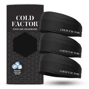 Instant Cooling Headband for Women and Men, 3 Pack, Black Instant Cooling Headband for Women and Men, 3 Pack, Black