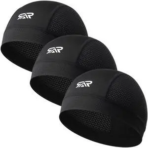 3-Pack Breathable Mesh Skull Cap Sweat Control Helmet Liner 3-Pack Breathable Mesh Skull Cap Sweat Control Helmet Liner
