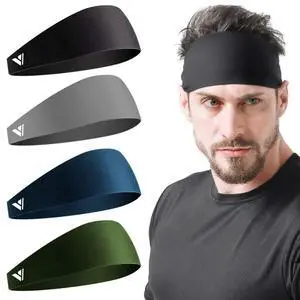 Running Headbands for Men Sweatbands Sports Sweat Bands Mens Workout Thin Fitness Gym Yoga 4 Pack Running Headbands for Men Sweatbands Sports Sweat Bands Mens Workout Thin Fitness Gym Yoga 4 Pack