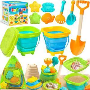Collapsible Beach Sand Toys for Kids Toddlers, Collapsible Sand Bucket Collapsible Beach Sand Toys for Kids Toddlers, Collapsible Sand Bucket