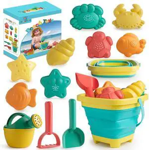 Beach Toys for Kids 12 PCS - Collapsible Sand Toys Set for Toddlers Beach Toys for Kids 12 PCS - Collapsible Sand Toys Set for Toddlers