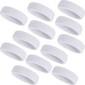 12 Pcs Sweatbands Sport Headbands for Men & Women Basketball Headband Sport Competitions Sweat Headbands Running Terry Cloth Moisture Wicking for Yoga,Tennis,Gym,Exercise(White) 12 Pcs Sweatbands Sport Headbands for Men & Women Basketball Headband Sport Competitions Sweat Headbands Running Terry Cloth Moisture Wicking for Yoga,Tennis,Gym,Exercise(White)
