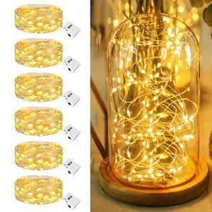6 Pack Fairy Lights Battery Operated - 7ft 20 Led Twinkle Lights 3 Modes, Bulk Mini String Lights Waterproof for Mason Jars Vases DIY Party Wedding Fathers Day Decoration -Warm White 6 Pack Fairy Lights Battery Operated - 7ft 20 Led Twinkle Lights 3 Modes, Bulk Mini String Lights Waterproof for Mason Jars Vases DIY Party Wedding Fathers Day Decoration -Warm White