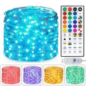 Fairy Lights USB Plug in 33ft 100LEDs with Remote, Warm White 20 Color Changing Light Twinkle Firefly String Lights for Bedroom Party Wedding Christmas Tapestry, Multicolor Colors Fairy Lights USB Plug in 33ft 100LEDs with Remote, Warm White 20 Color Changing Light Twinkle Firefly String Lights for Bedroom Party Wedding Christmas Tapestry, Multicolor Colors