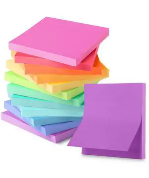 Sticky Notes, 3"x3", 12 Pads, 600 Sheets, Vibrant Colors Sticky Notes, 3"x3", 12 Pads, 600 Sheets, Vibrant Colors