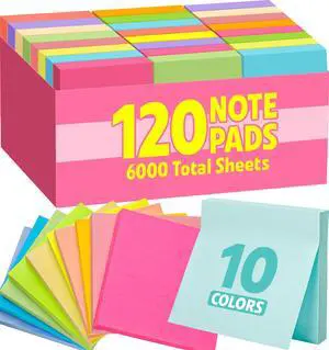 120 Pads Sticky Notes 3x3, Self-Stick Pads Bulk Bright Colors, School Supplies, Office Products, 50 Sheet/Pad 120 Pads Sticky Notes 3x3, Self-Stick Pads Bulk Bright Colors, School Supplies, Office Products, 50 Sheet/Pad