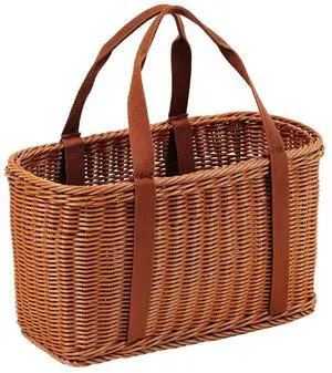 Plastic Sturdy Handwoven Wicker Shopping Basket with Handles, Large Capacity for Farmers Market, Picnic, Grocery - Multipurpose Storage for Kitchen & Outdoor (M) Plastic Sturdy Handwoven Wicker Shopping Basket with Handles, Large Capacity for Farmers Market, Picnic, Grocery - Multipurpose Storage for Kitchen & Outdoor (M)