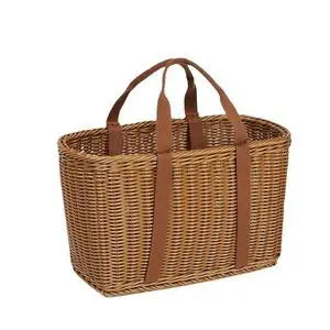Wicker Shopping Basket with Handles Reusable Handwoven Market Basket for Groceries, Farmers Market, Foraging, Picnic, Flower Gathering & Home Storage Lightweight Wicker Tote (L) Wicker Shopping Basket with Handles Reusable Handwoven Market Basket for Groceries, Farmers Market, Foraging, Picnic, Flower Gathering & Home Storage Lightweight Wicker Tote (L)