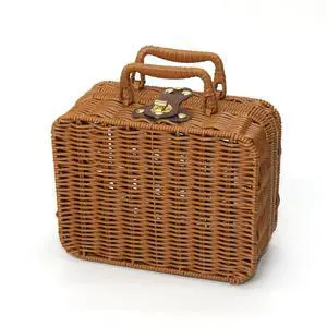 Wicker Picnic Basket with Lid Picnic Basket Boxes Small Vintage Suitcase S Wicker Picnic Basket with Lid Picnic Basket Boxes Small Vintage Suitcase S