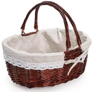 Wicker Picnic Basket with Handle, Large Empty Gift Basket to fill, Open Top Market Harvest Baskets for Garden, Fruit, Candy, Wine, Egg Gathering, Wedding, Vegetables Wicker Picnic Basket with Handle, Large Empty Gift Basket to fill, Open Top Market Harvest Baskets for Garden, Fruit, Candy, Wine, Egg Gathering, Wedding, Vegetables