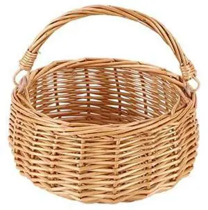 Small Gift Wicker Picnic Basket with Handle,Willow Flower Girl Basket for WeddingsGarden and Home Decor -Wicker Storage Basket-Natural Small Gift Wicker Picnic Basket with Handle,Willow Flower Girl Basket for WeddingsGarden and Home Decor -Wicker Storage Basket-Natural