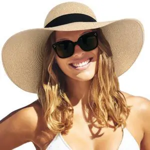 Womens Sun Straw Hat Wide Brim Floppy Summer Beach Hats for Women Womens Sun Straw Hat Wide Brim Floppy Summer Beach Hats for Women
