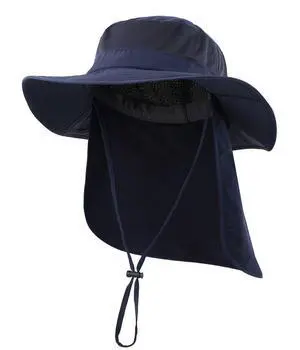 Mens Outback Safari Hat UPF50+ Sun Hat Large Fishing Cap Neck Flap Bucket Hat Navy Blue Mens Outback Safari Hat UPF50+ Sun Hat Large Fishing Cap Neck Flap Bucket Hat Navy Blue